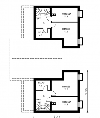 Floor plan of basement - NOVA 222